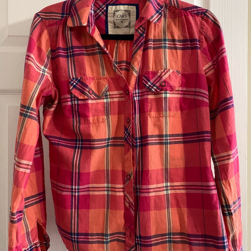Medium Plaid Long sleeve Blouse from Cato